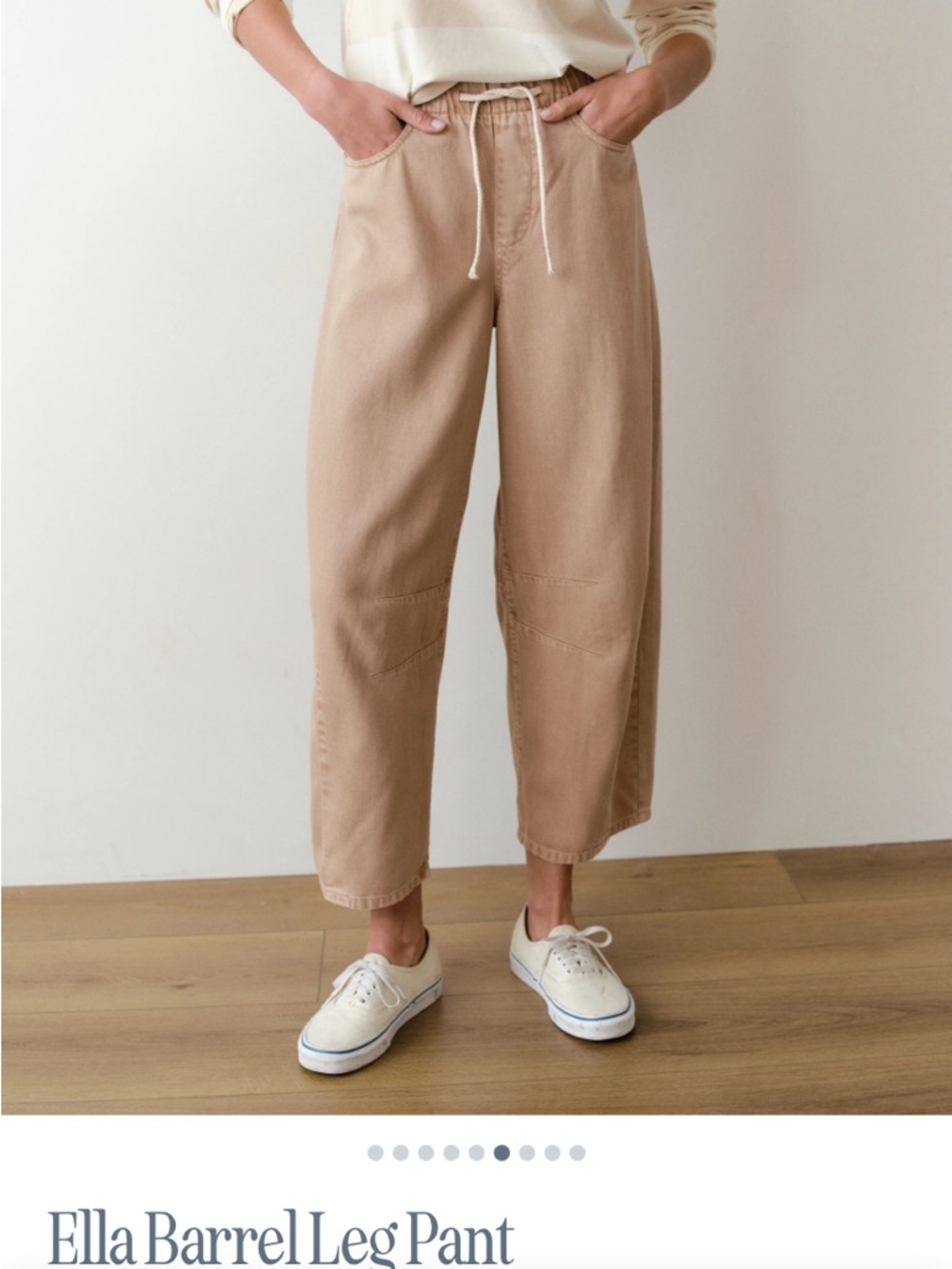 Marine Layer Ella Barrel Leg Drawstring Pants  M NWT